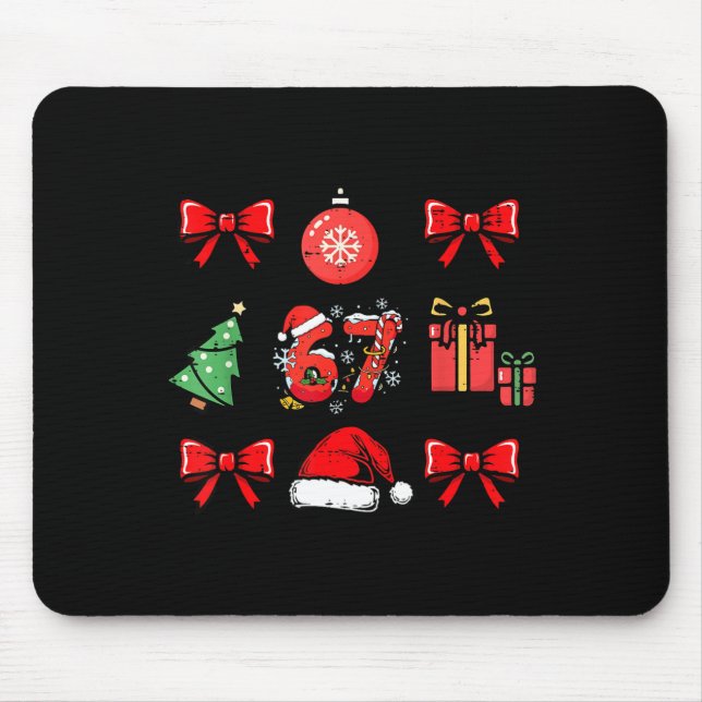 67 Coquette Christmas Funny 6 7 Meme Men Women Kid Mouse Pad (Front)