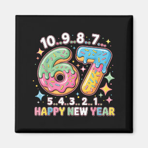 67 Countdown Happy New Year 2026 Funny Donut Numbe Magnet