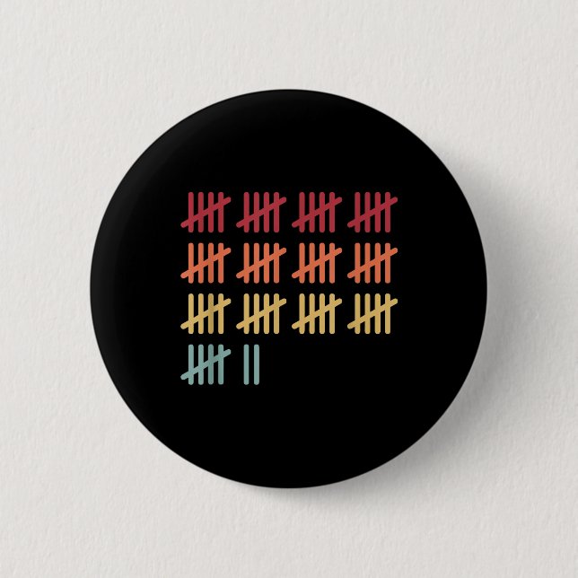 67 Counting Math Teacher Mathematics 67th Number V Button (Front)