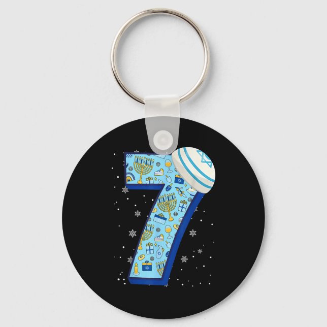 67 Couple Hanukkah Matching Six Seven Meme Jewish  Keychain (Front)