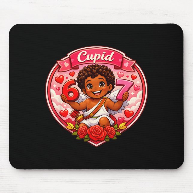 67 Cupid African American Valentine Meme Trend  Mouse Pad (Front)