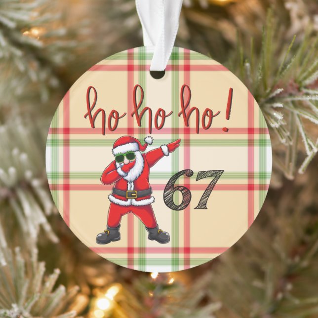 67 Dabbing Santa Christmas Ornament  (Tree)