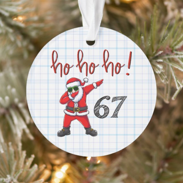 67 Dabbing Santa Christmas Ornament  (Tree)