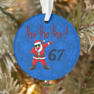 67 Dabbing Santa Christmas Ornament