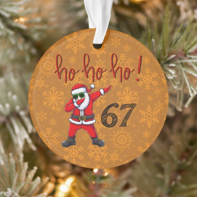 67 Dabbing Santa Christmas Ornament  (Tree)