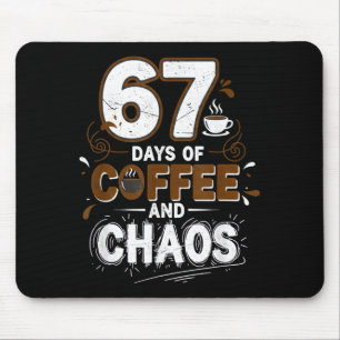 67 Days Of Coffee Teachers Retro School Six Seven  Mouse Pad