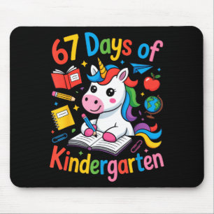 67 Days Of Kindergarten Cute Unicorn For Teachers Mouse Pad