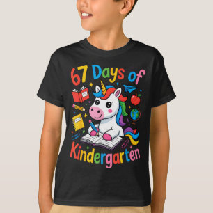 67 Days Of Kindergarten Cute Unicorn For Teachers  T-Shirt