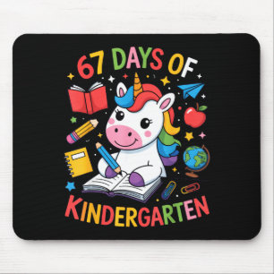 67 Days Of Kindergarten Unicorn Outfit For Kids An Mouse Pad