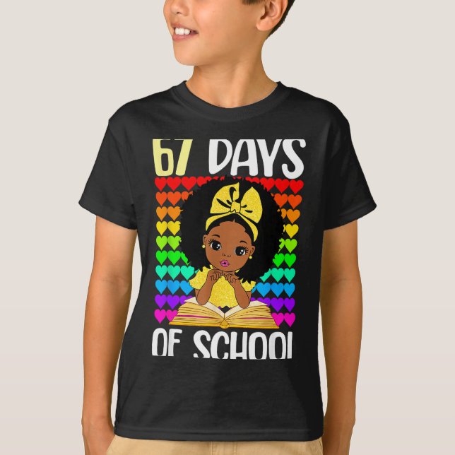 67 Days Of School 67th Day Smarter Six Seven Melan T-Shirt (Front)