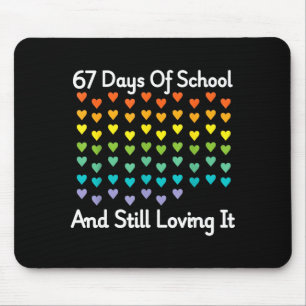 67 Days Of School And Still Loving It Rainbow Hear Mouse Pad