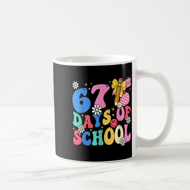 67 Days Of School Coquette Bow Students Teachers 1 Coffee Mug (Right)