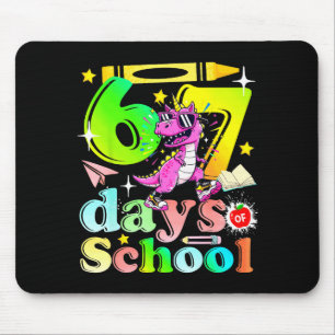 67 Days Of School Funny 6-7 Kids Girls Unicorn Din Mouse Pad