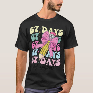 67 Days Of School Girls Coquette Bow 67th Day Of S T-Shirt