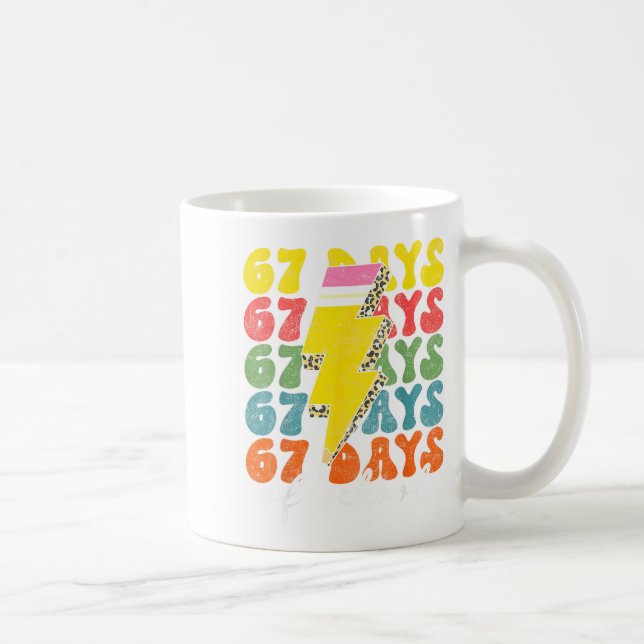 67 Days Of School Lightning Bolt Pencil Teachers S Coffee Mug (Right)