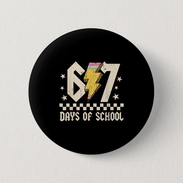 67 Days Of School Meme Slang Abcd Rock Boys Girls  Button (Front)
