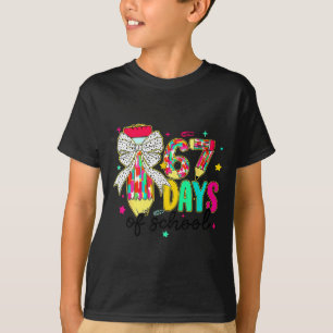 67 Days Of School Pencil Coquette Teacher Student  T-Shirt