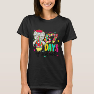 67 Days Of School Pencil Coquette Teacher Student T-Shirt
