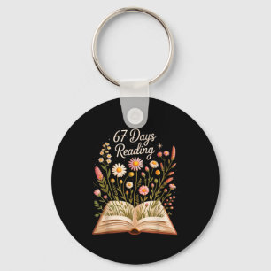 67 Days Of School Reading Books Teacher 67th Day O Keychain