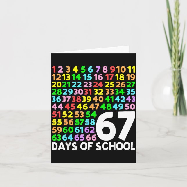 67 Days Of School Teacher Kids Boy 67 Math Numbers Card (Front)