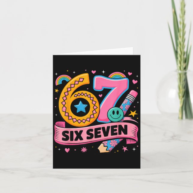 67 Days School 67 Six Seven Funny 67 Teachers Stud Card (Front)