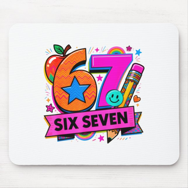 67 Days School 67 Six Seven Funny 67 Teachers Stud Mouse Pad (Front)
