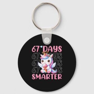 67 Days Smarter Cute Unicorn 67th Day School Girls Keychain