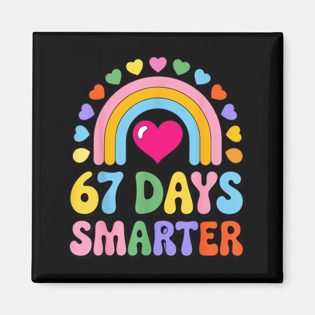 67 Days Smarter Happy Teacher Back To School Celeb Magnet (Front)
