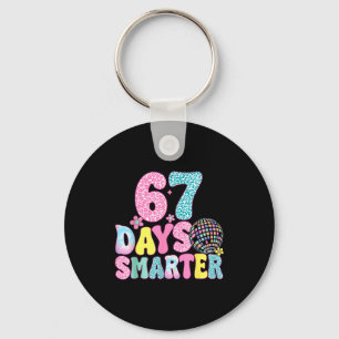 67 Days Smarter Rainbow Back To School Teacher Kid Keychain