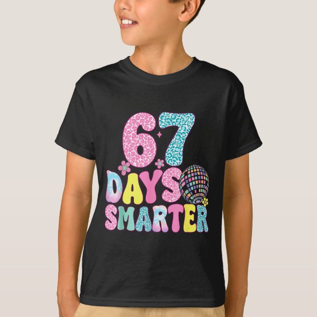 67 Days Smarter Rainbow Back To School Teacher Kid T-Shirt (Front)