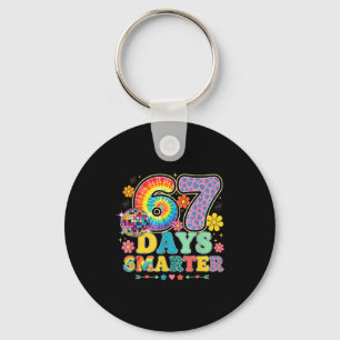 67 Days Smarter Tie Dye Girls Student Teacher 67 M Keychain