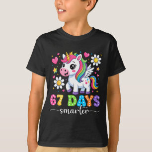67 Days Smarter Unicorn Girl Kid Teacher 67th Day  T-Shirt