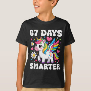 67 Days Smarter Unicorn Girl Kid Teacher 67th Day  T-Shirt