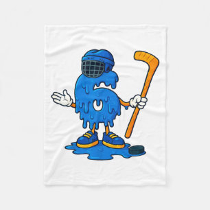 67 Drip Ice Cream Hockey Player  Fleece Blanket