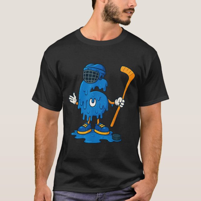 67 Drip Ice Cream Hockey Player  T-Shirt (Front)