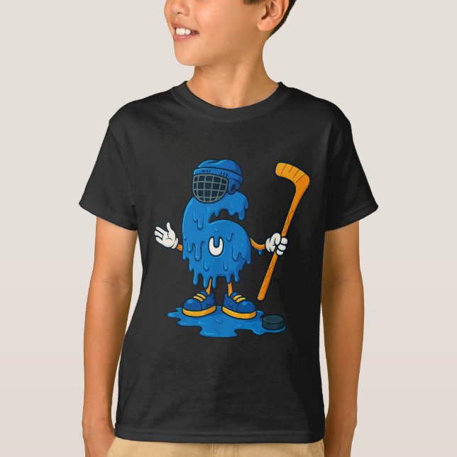 67 Drip Ice Cream Hockey Player  T-Shirt (Front)