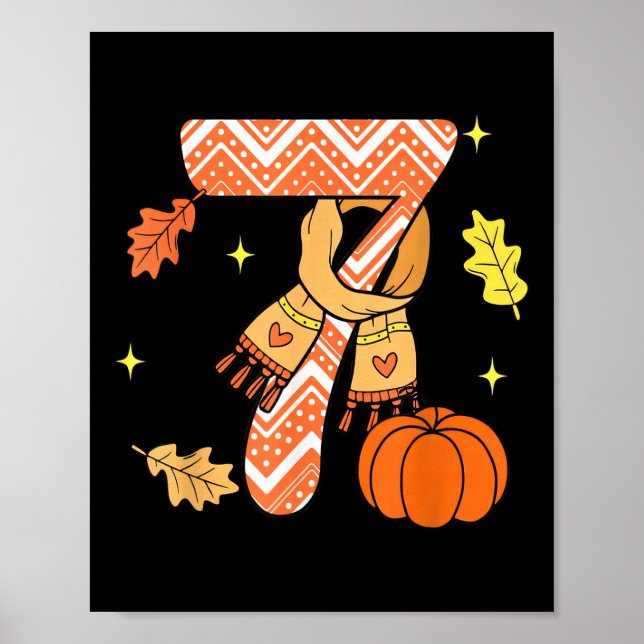 67 Fall Autumn Pumpkin Meme Funny Six Seven  Poster (Front)