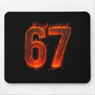 67 Flame Number Six Seven Meme 67 Kid _1 Mouse Pad