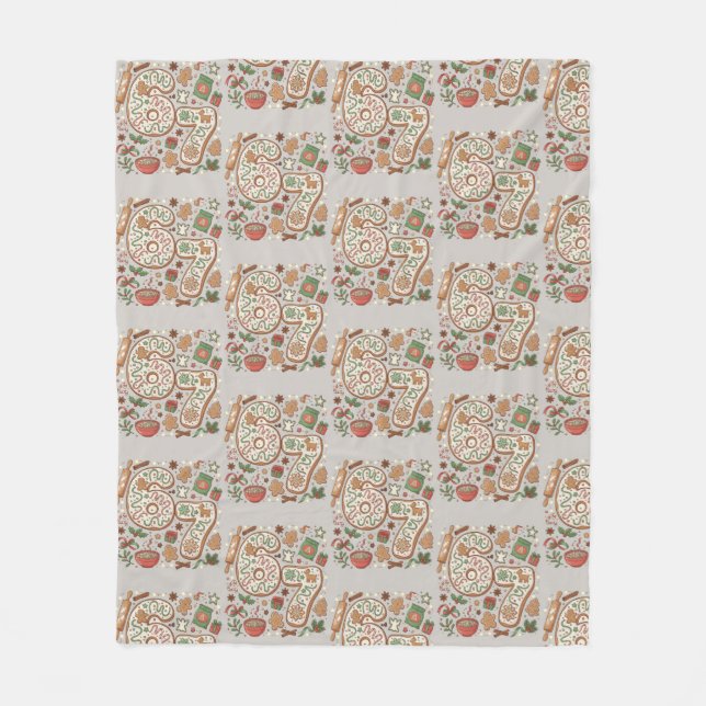 67 Funny 6 7 Six Seven Gingerbread Cookie Holiday Fleece Blanket (Front)