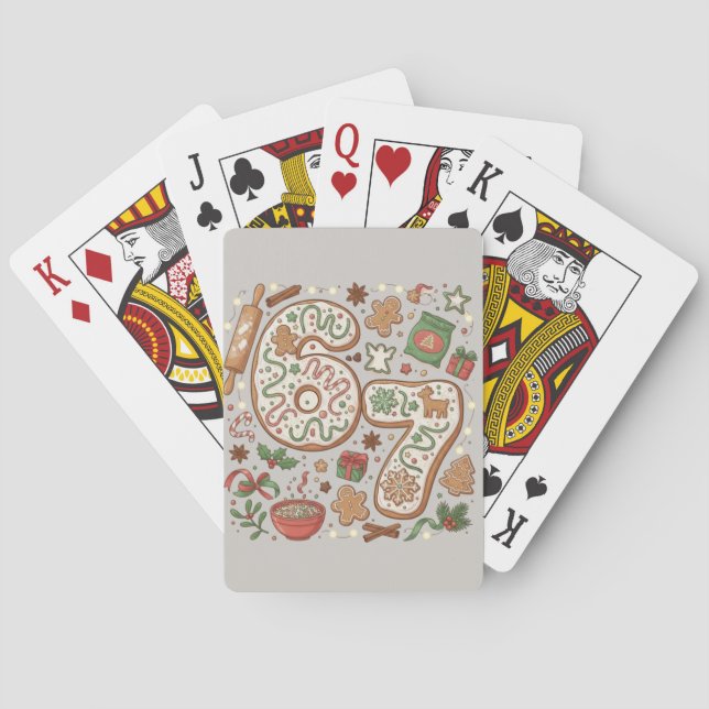 67 Funny 6 7 Six Seven Gingerbread Cookie Holiday Poker Cards (Back)