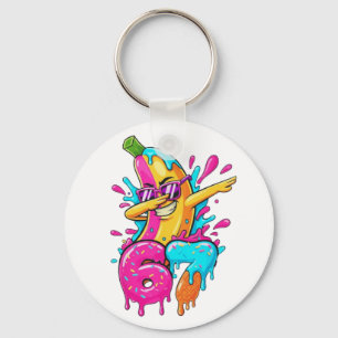 67 Funny Baseball Dabbing Banana 6 7 Dripping Ice Keychain