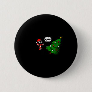 67 Funny Black Cat Pushing Christmas Tree Over Cat Button