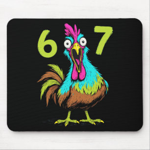 67 Funny Chicken Meme Six Seven Gamer Humor Gifts Mouse Pad