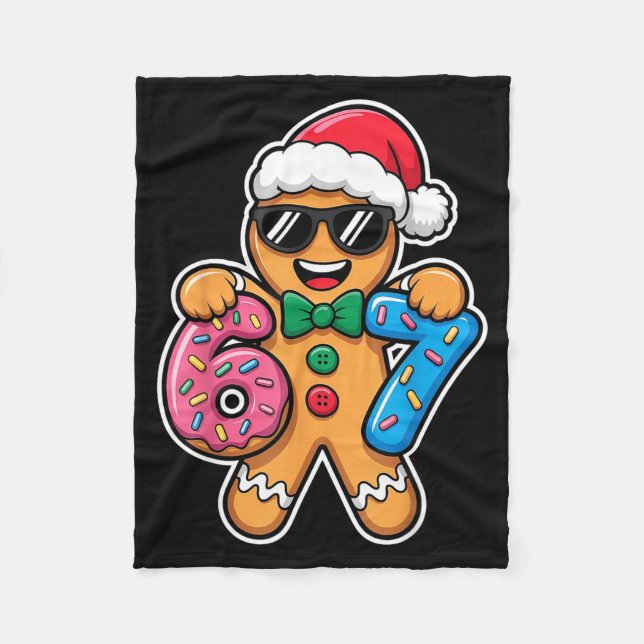 67 Funny Christmas Boys Kids Xmas Six Seven Ginger Fleece Blanket (Front)