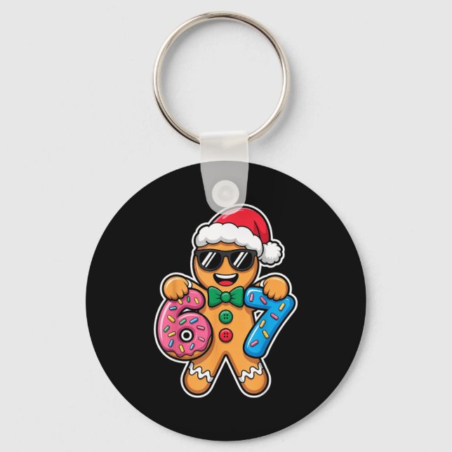 67 Funny Christmas Boys Kids Xmas Six Seven Ginger Keychain (Front)
