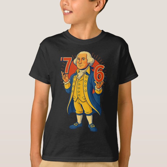 67 Funny George Washington Meme Six Seven Gen Alph T-Shirt (Front)