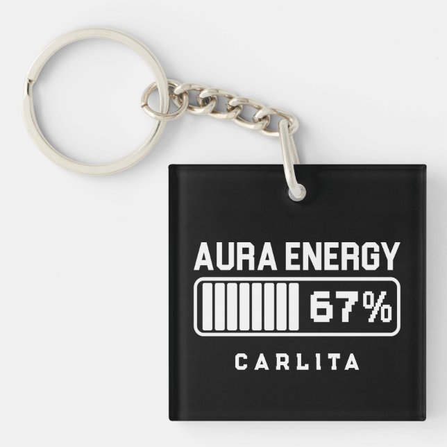 67 Funny Meme Aura Energy at 67 Six Seven Meme Gen Keychain (Front)