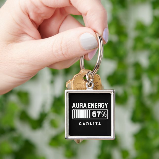 67 Funny Meme Aura Energy at 67 Six Seven Meme Gen Keychain (Hand)