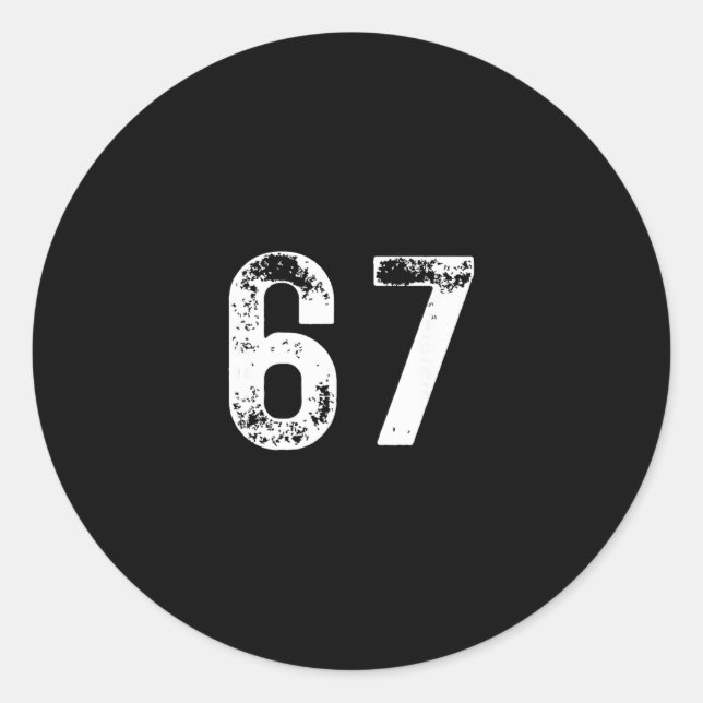 67 - Funny Meme  Classic Round Sticker (Front)