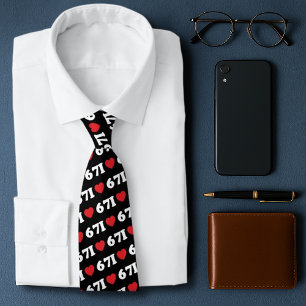 67 Funny Meme I Love Six Seven 67th Birthday Neck Tie